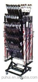 store presentation steel show rack retail fixture  mobile metal floor stand pop umbrella display