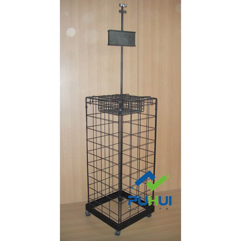 store presentation steel show rack retail fixture  mobile metal floor stand pop umbrella display