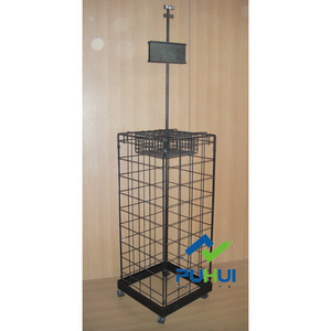 store presentation steel show rack retail fixture  mobile metal floor stand pop umbrella display