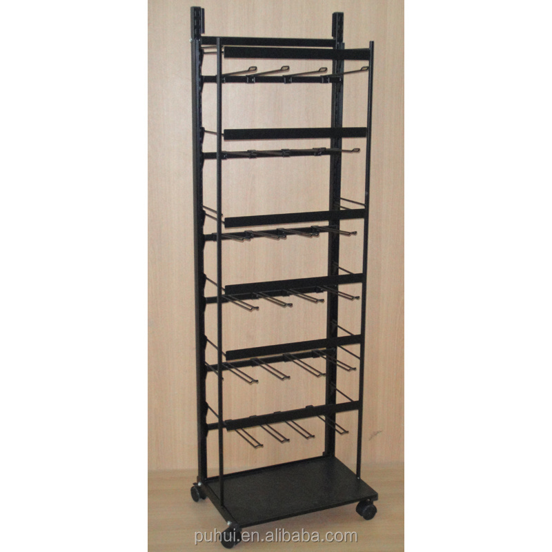 floor standing retail steel store fixture 3 layers metal shelf paints display rack