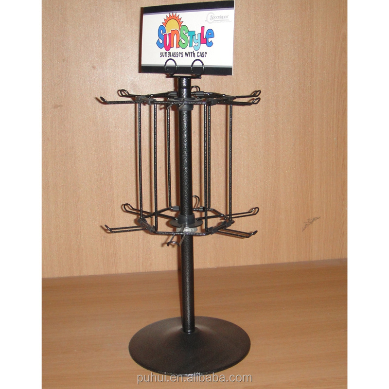 metal floor standing spinning steel wire rod peg hook hangers fixture towel display rack with wheels