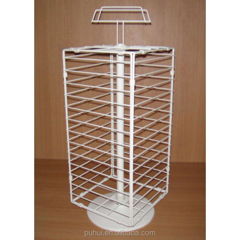 retail store floor standing steel mesh wire panel rotary fixture metal display rack  for hanging socks stockings