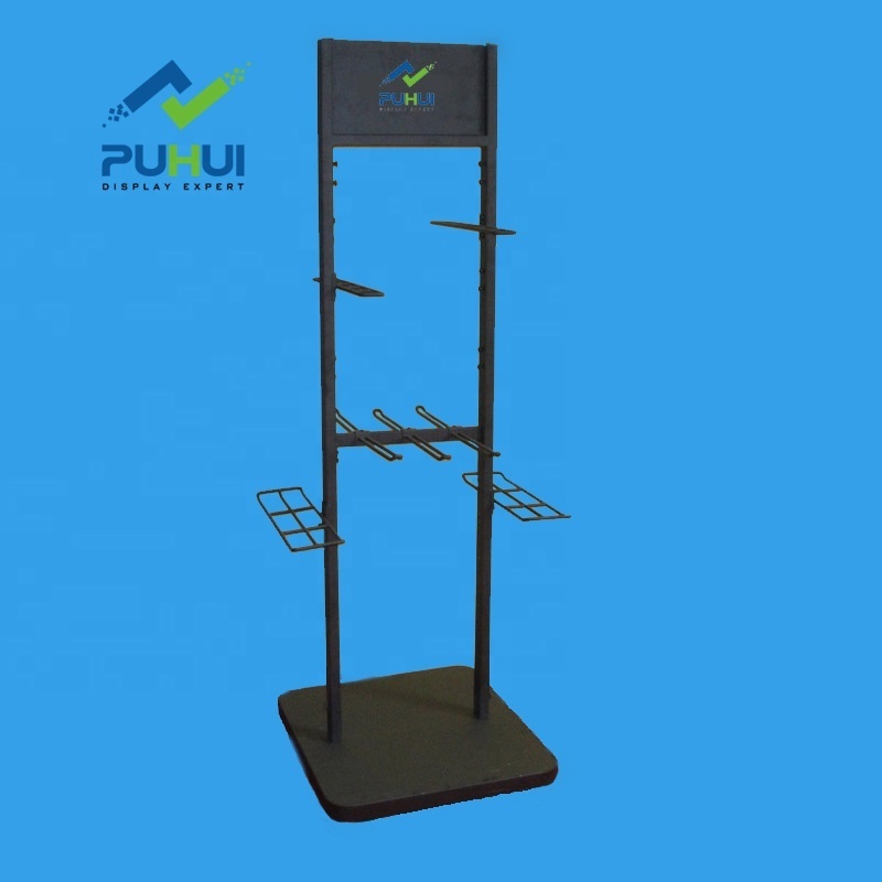 store pos exposition metal rack floor stand retail Mobile 3 Tiers shelf Flat Packing Steel Display Fixture For Umbrella