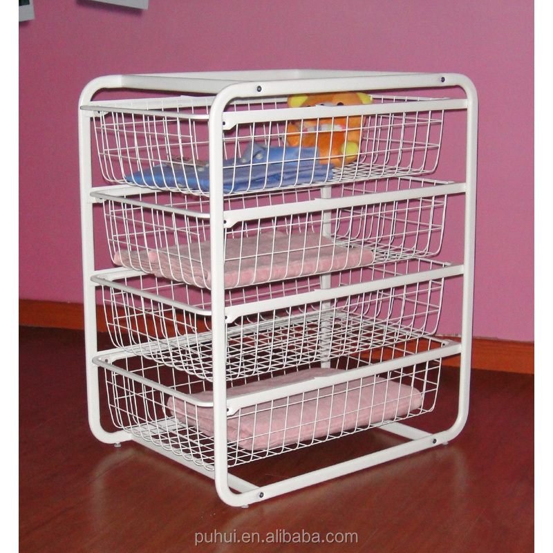 home storage organizer clothes holder 4 tiers wire basket drawer