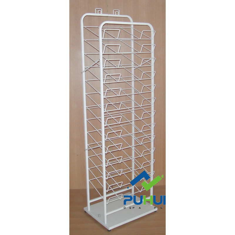 Retail Store POS Floor Standing Multi Tiers Wire Frame Tray Shelf Steel Tubular Rugs Display Metal Fixture Rack