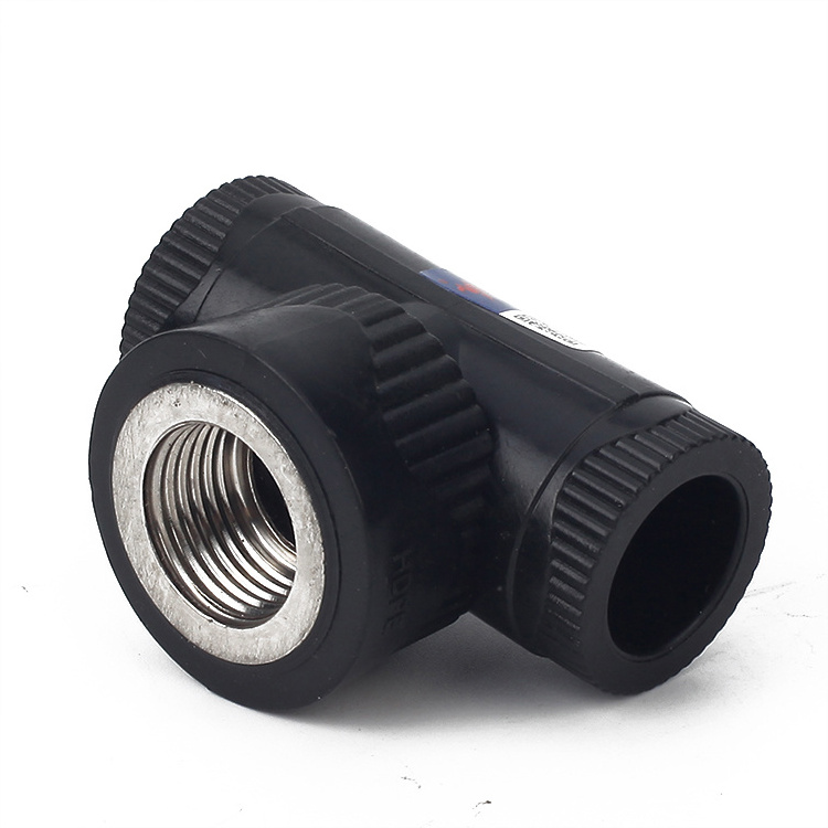 ISO4427 HDPE 1 Inch Pipe Fittings 3 Way Tee PN10 Plumbing Fittings Female Tee