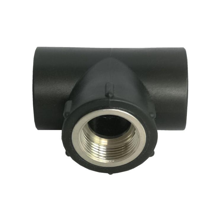 ISO4427 HDPE 1 Inch Pipe Fittings 3 Way Tee PN10 Plumbing Fittings Female Tee