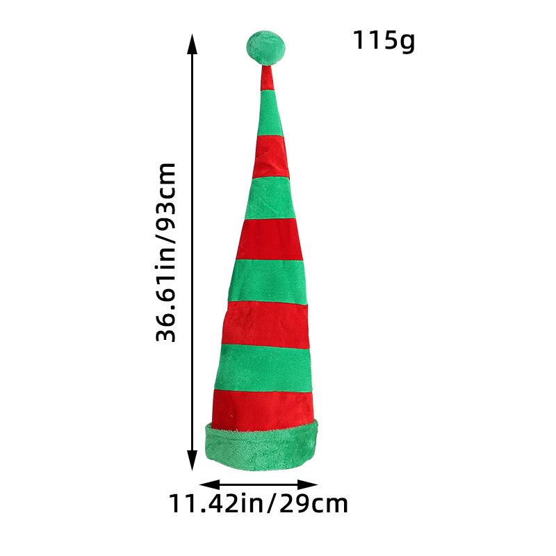 Puindo Wholesale Elf Hat Christmas ornaments Funny Santa Hat for Christmas Party Festival Headwear