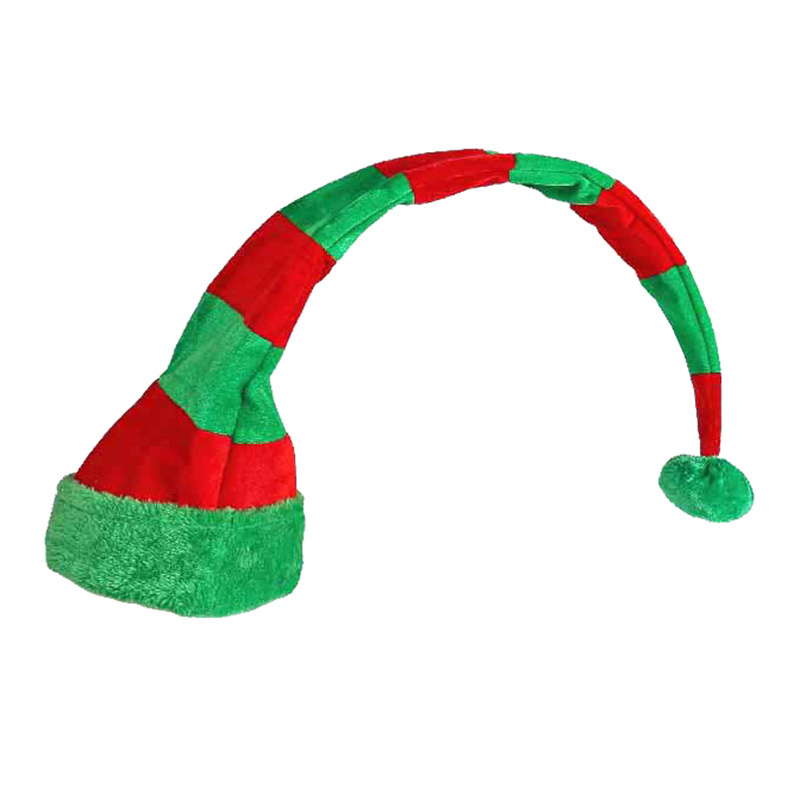 Puindo Wholesale Elf Hat Christmas ornaments Funny Santa Hat for Christmas Party Festival Headwear