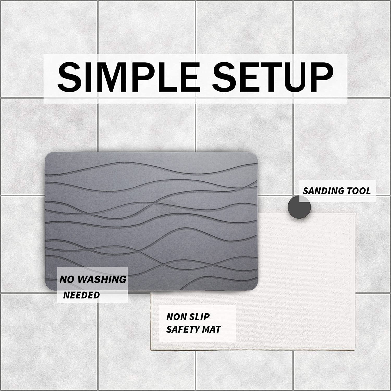 Schnell Trocknen Keset Diatomite Karakter Pad Stone Bath Eco Friendly Pliegue Diatom Ooze Mat