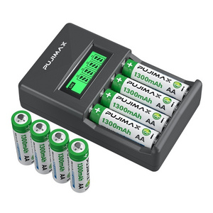 universal aaa aa rechargeable battery charger 1300mAh 4Pcs aa batteries with usb cable for flashlights etc electronic equipment