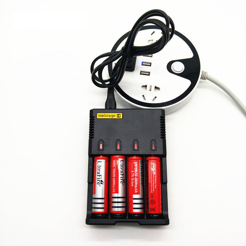 PUJIMAX 4 Slots lithium-ion battery charger li-ion battery pack charger 18650 22650 16340 lithium batteries charging adapter