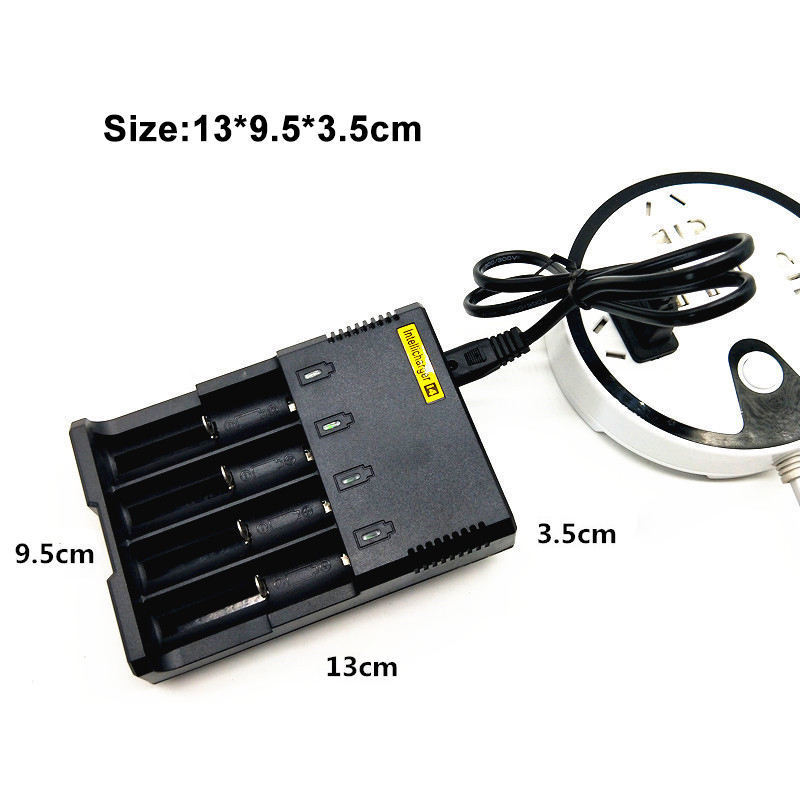 PUJIMAX 4 Slots lithium-ion battery charger li-ion battery pack charger 18650 22650 16340 lithium batteries charging adapter