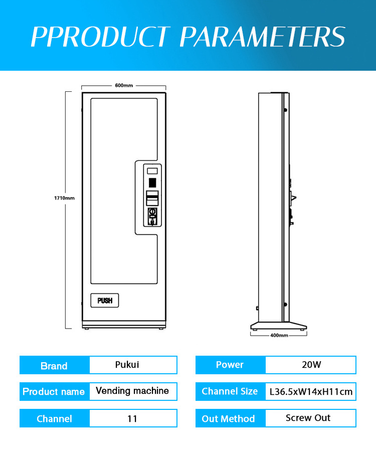 Commercial coin bill credit card operation wall mounted  small vending machine machines sale