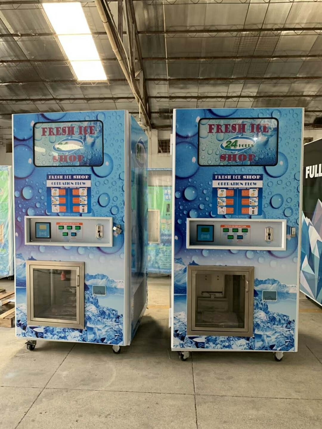 Self-service ice vending machine with 280kg/day ice capacity with IC card and coins