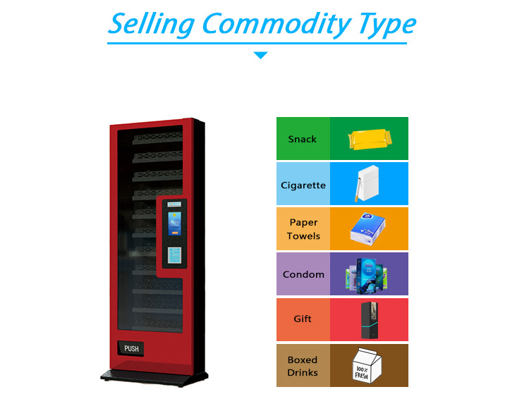 Commercial coin bill credit card operation wall mounted  small vending machine machines sale