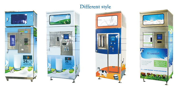 New design automatic self-service  fresh milk dispenser vending machine with bottle