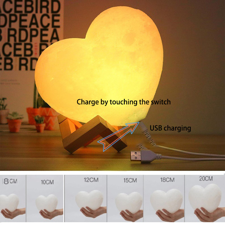 Birthday Gifts Moon Light 8cm 16 Colors LED Table lamp Rechargeable Star Night Light Smart Home Decor 3D Print Moon Lamp