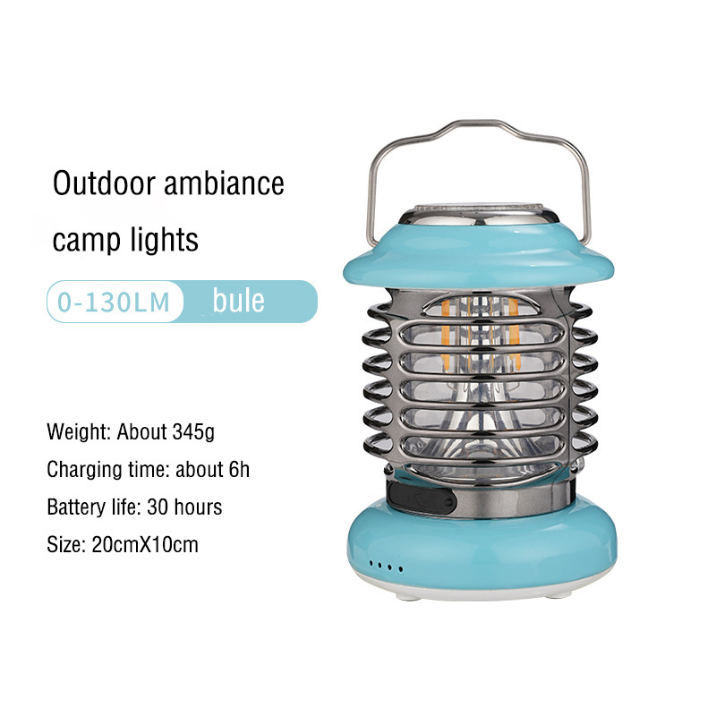 New outdoor retro light luxury portable camping light portable USB charging mobile power nightlight atmosphere camp light