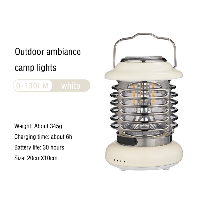 New outdoor retro light luxury portable camping light portable USB charging mobile power nightlight atmosphere camp light