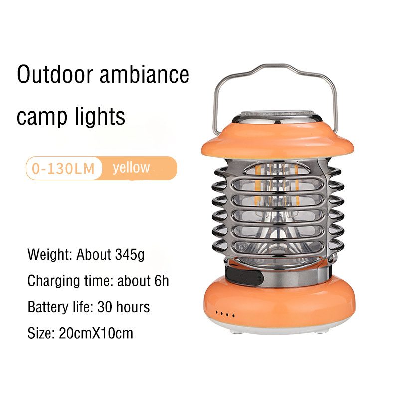 Retro light luxury camping hand light portable outdoor tent lighting 5000mah battery capacity mobile power nightlight