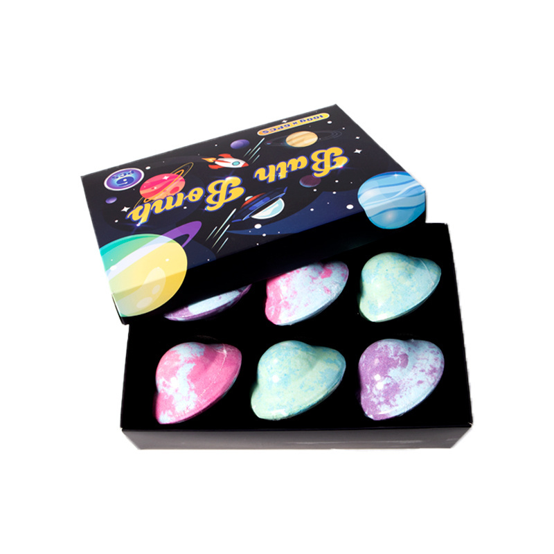 Kids Luxury Gifts Set Surprise Astronauts Toys Inside Galaxy UFO Shape Bathbombs Organic Bath Bombs