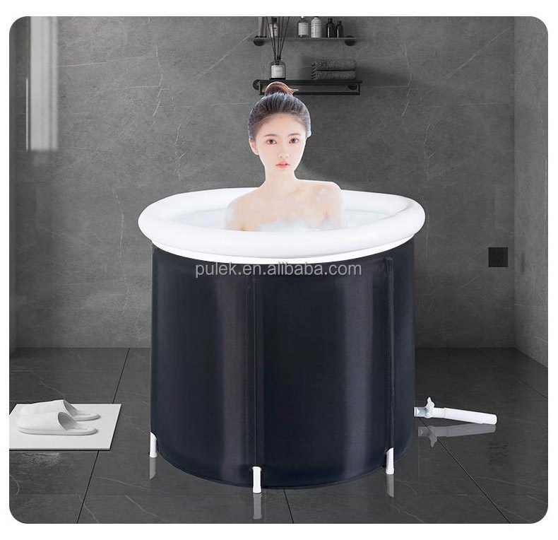 Upgraded Version 75*75CM European Style Spa Equipment Round Massage Bathtub Foldable Bathtubs Plastic Bathroom Bathtub