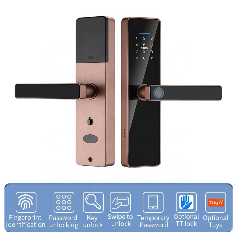 Pulido Waterproof Smart lockWIFI APP Smart Door Lock Aluminum Fingerprint Inside Digital Handle Keyless Tuya Smart Lock