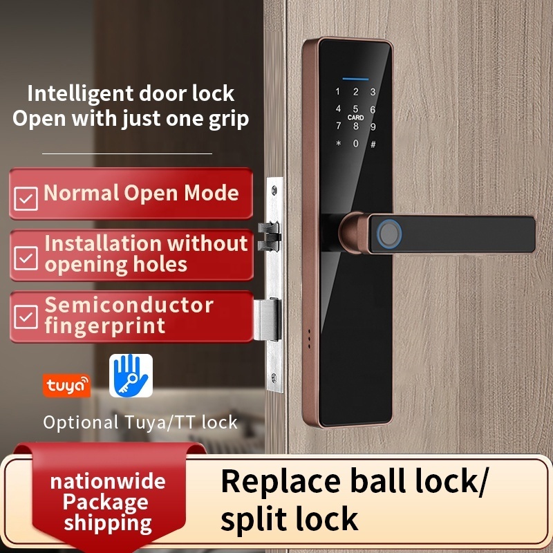 Pulido Waterproof Smart lockWIFI APP Smart Door Lock Aluminum Fingerprint Inside Digital Handle Keyless Tuya Smart Lock