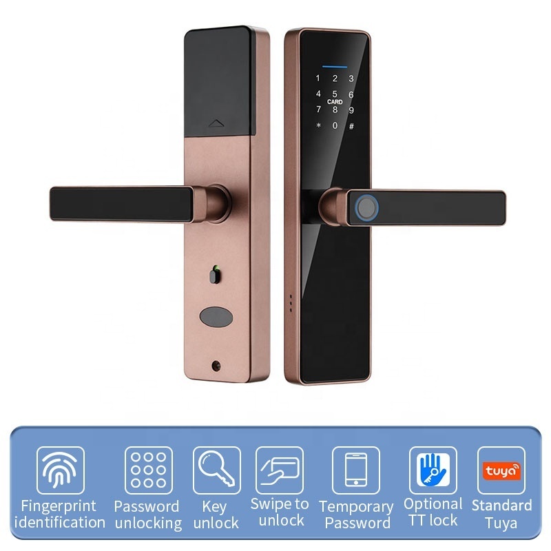 Pulido Fingerprint Keyless Smart Door Handle Lock With Management Software System For Door Lock Source Factory