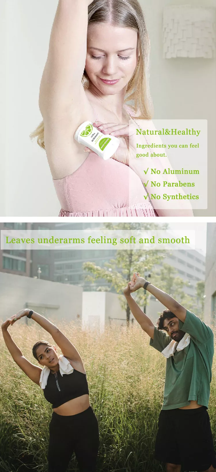 OEM/ODM Aluminium Free Desodorante Vegan Alum Stick Deodorizer Antiperspirant Deodorant Cruelty Free Deodorant Stick