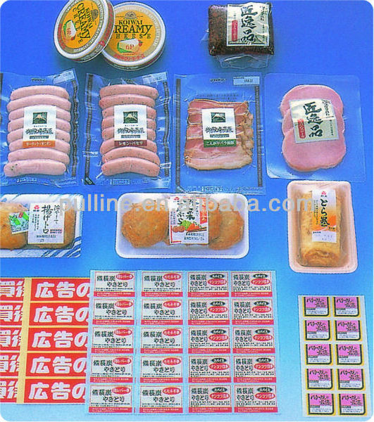 Custom Waterproof Food Packing meat food label Low Temperature Resistant Self Adhesive label