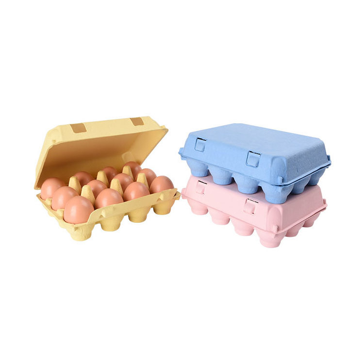 3x4 paper egg cartons wholesale biodegradable egg cartons 12 packaging tray pulp fiber egg carton tray box