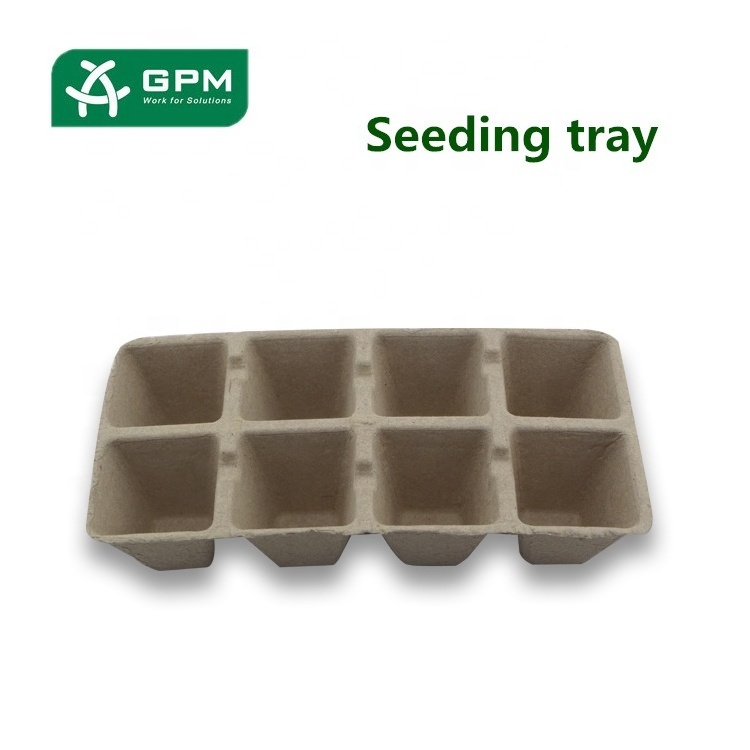 Factory Price Corrugate Biodegradable Pulp Paper Seedlings Trays Wholesale Nursery Trays & Lids Not Coated 260*60mm Customizable