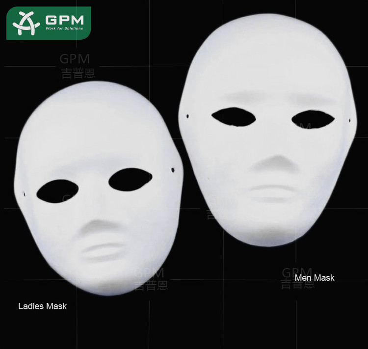 white costume paper mache masquerade ball mask