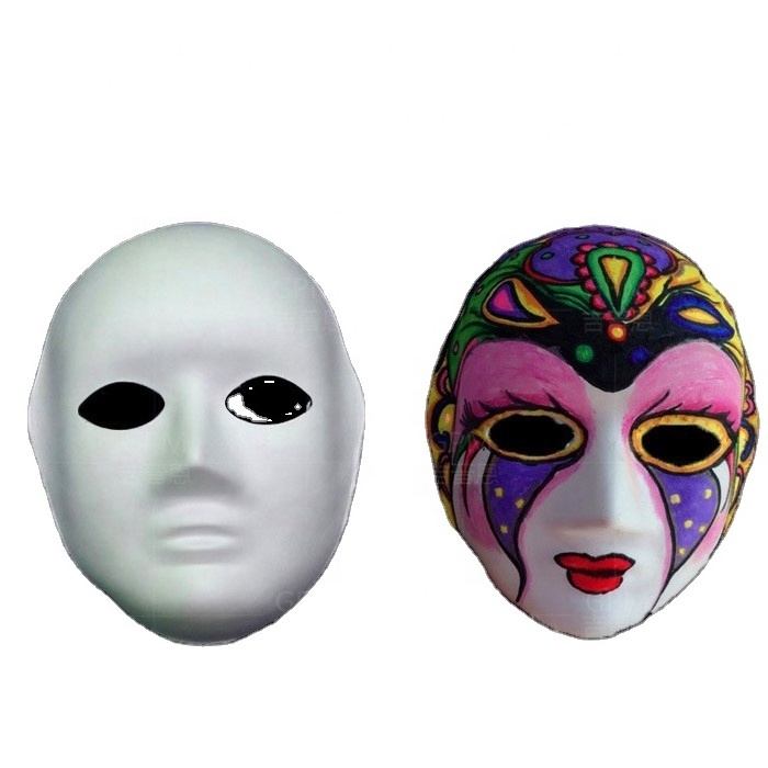 Wall Masks for Wholesales Multifunctional Ceramic Paper Pulp DIY Party Masks for Children Halloween White 245*190*80 Mm CN;GUA