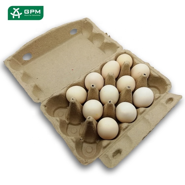 Egg shaped  recycled paper pulp 15 cell egg packing box