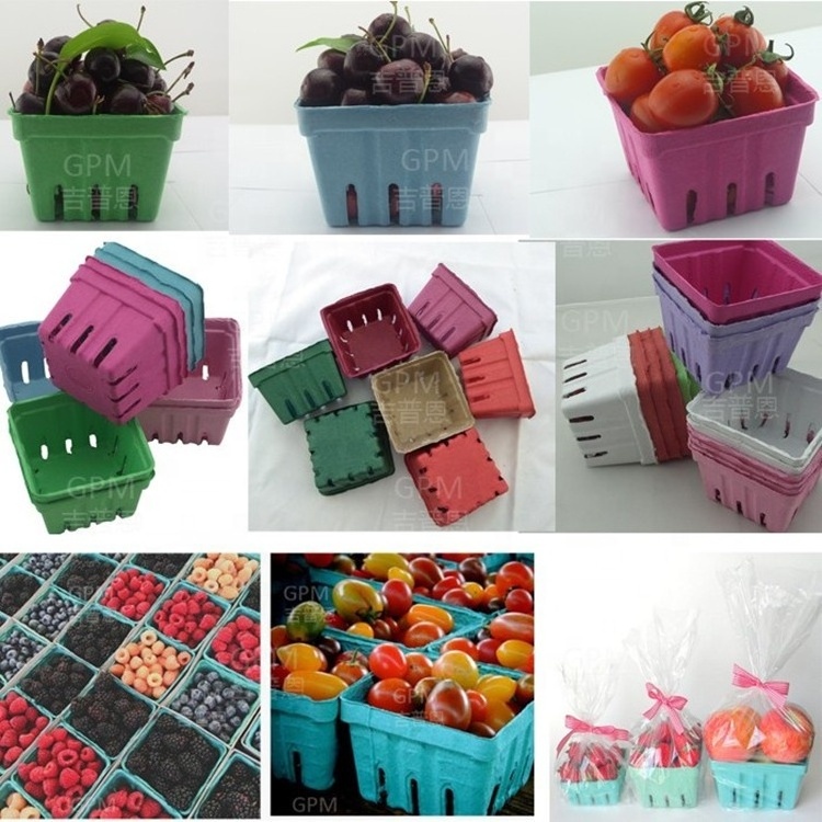 Strawberry Tray Fruit Pulp Packing Box Container Packaging Food Boxes Paper Punnets For Recycled Basket Molded Bandeja Punnet