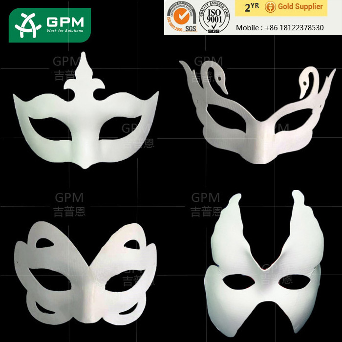 white costume paper mache masquerade ball mask