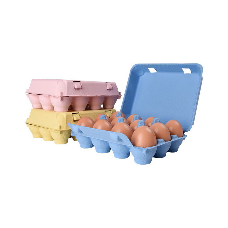 3x4 paper egg cartons wholesale biodegradable egg cartons 12 packaging tray pulp fiber egg carton tray box