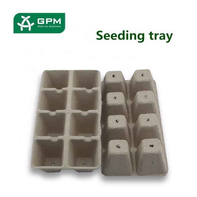 Factory Price Corrugate Biodegradable Pulp Paper Seedlings Trays Wholesale Nursery Trays & Lids Not Coated 260*60mm Customizable