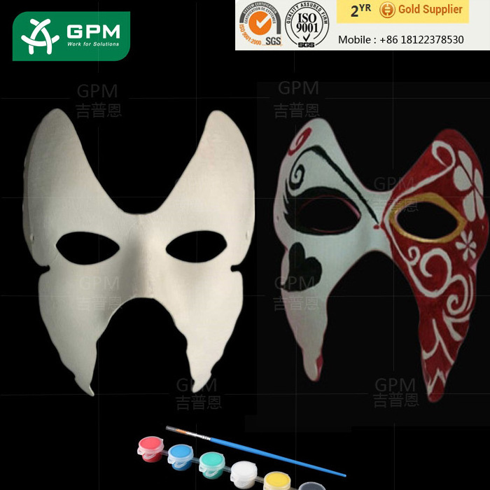 Eye Mask Lady Mask Transparent with Papers Venetian Design Masquerade Party Paper Pulp DIY Party Masks for Children Halloween