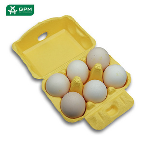 Customized recycled paper molded pulp oval packaging, biodegradable egg shape carton