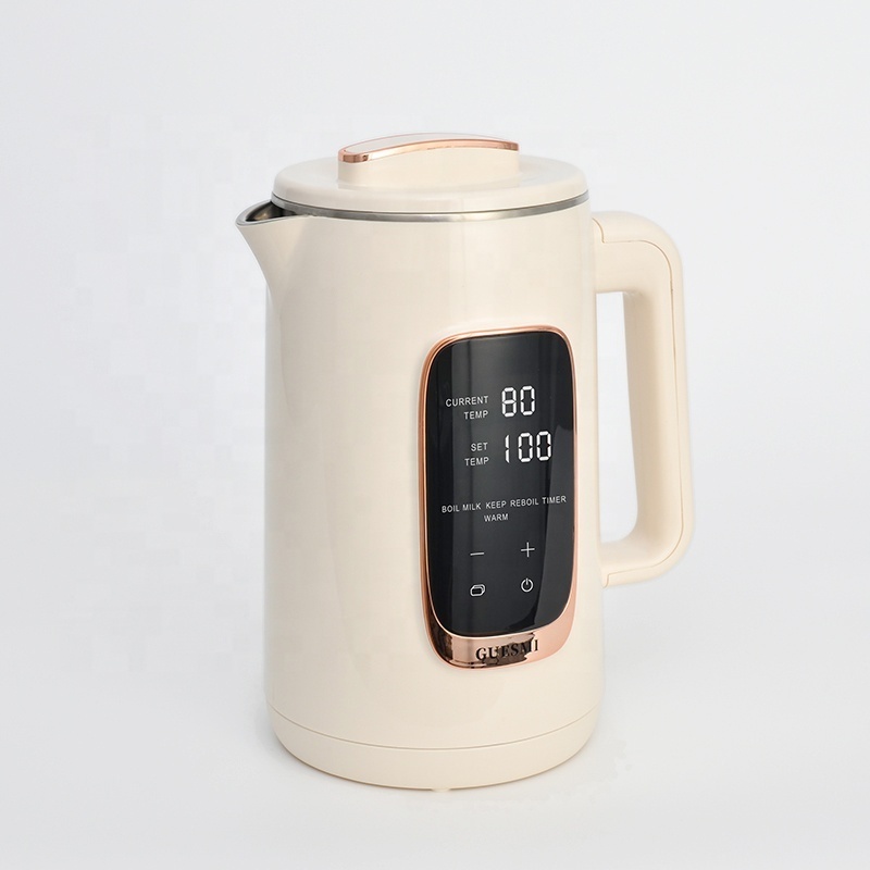 Digital Electric Kettle 1.5L Black White Temperature Control Double Layer Cordless Smart Electric Kettle For Coffee Tea