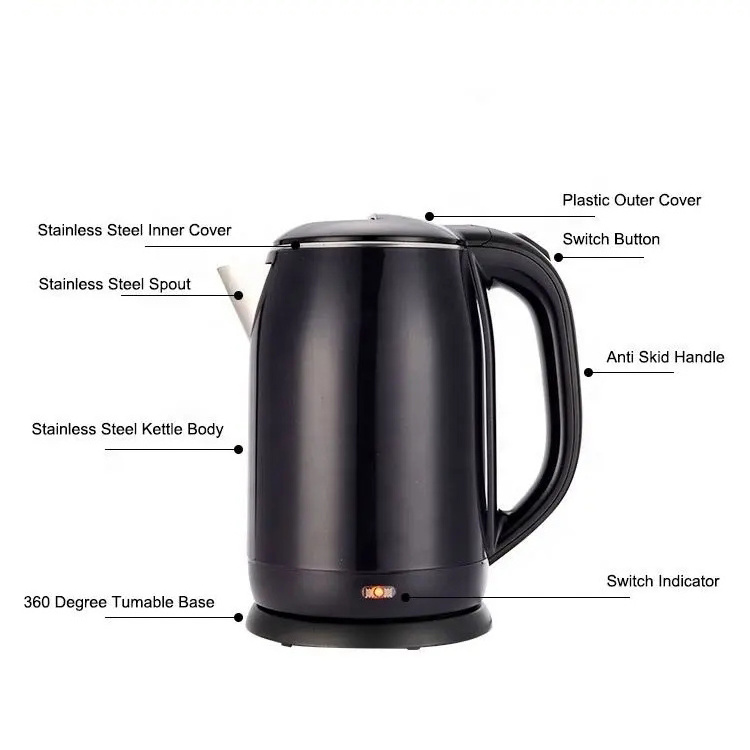 Electric Stainless Steel Water Kettle 2L Hot Sale High Quality Thermostat Control Home Hotel Kitchen Tea Maker