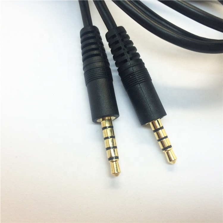 3.5mm audio aux TRRS cable 5 poles to 4 poles gold plated male to male cord 1.8 meter 6ft