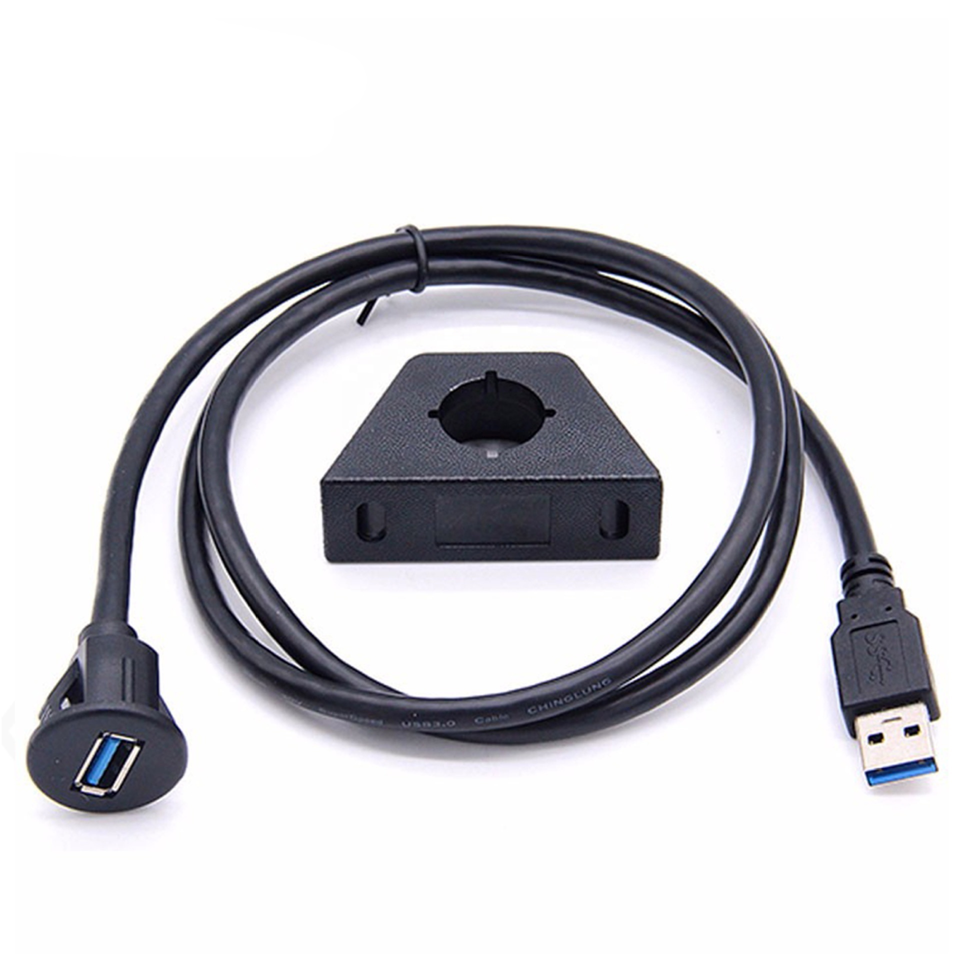 2M Small USB 3.0 Male To Female AUX Flush Panel Mount Extension Cable for Car Truck Boat Dashboard