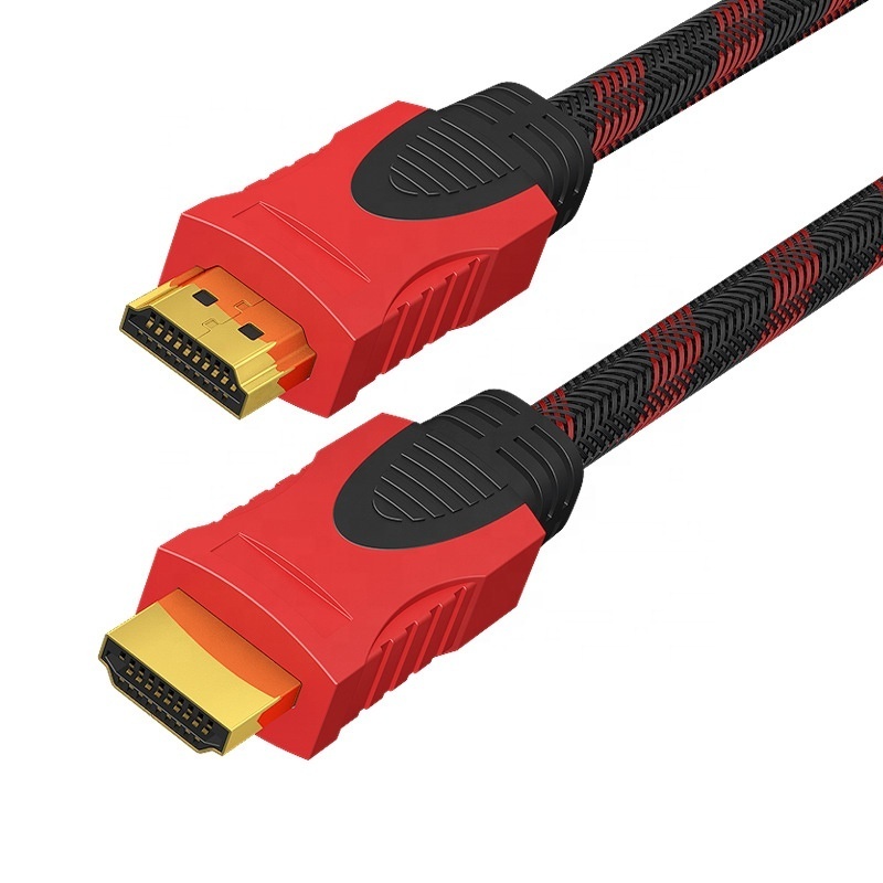 HDMI black red cheap video Cable Gold Plated 1.4 1080P 3D Cable for HDTV Splitter Switcher 0.5m 1m 1.5m 2m 3m 5m 10m