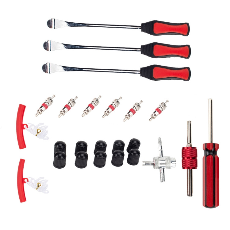 Hot selling multifunction 24 in1Car Motorcycle Tire Repair Tool Spoon Spoons Lever Tire Changing Tools with Red Tyre Protector