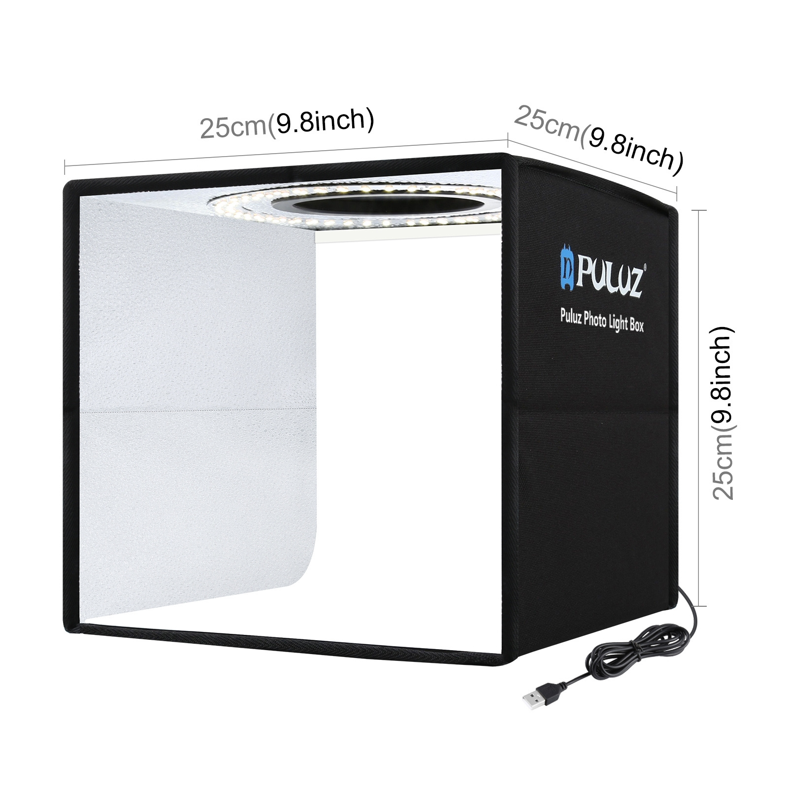 Factory price photography equipment portable photo studio box photo light box 25*25cm with led light photo studio accessories